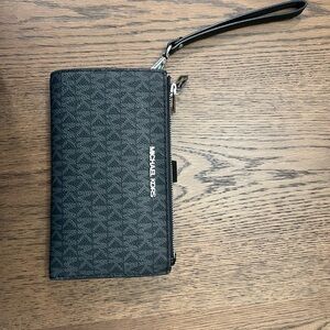 Michael Kors Black Logo Zip Wristlet